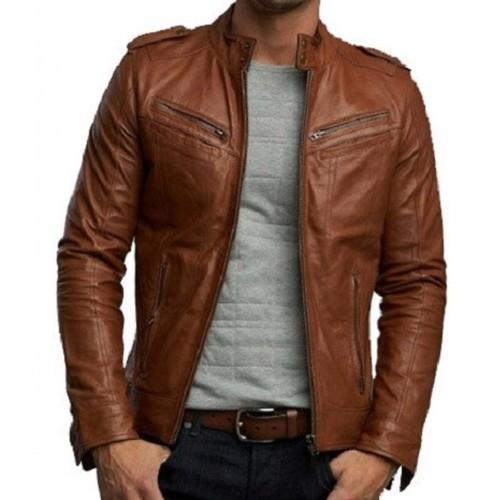 Brown lather jacket