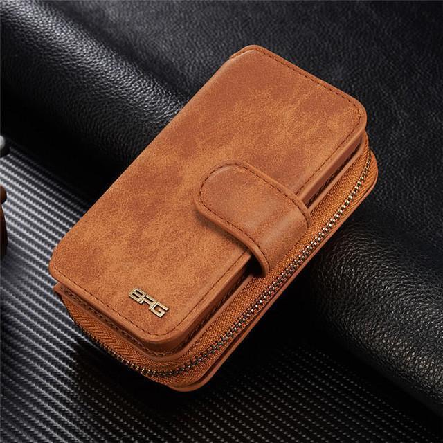 Multifunction Wallet Leather Case For iPhone7 7Plus 6S 6Plus 5S SE Zipper Purse Pouch Phone Cases Lady Women Style Handbag Cover