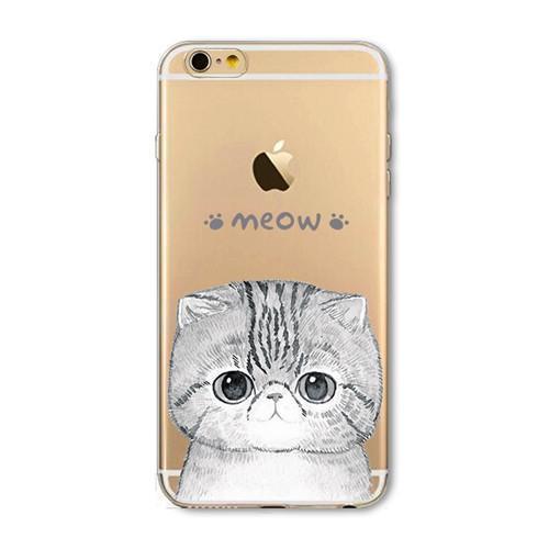 Phone Case For Apple iPhone 6 6S 6Plus 6s Plus 4 4S 5 5S SE Soft TPU Silicon Transparent Cover Cute Cat Owl Animal Phone Cases