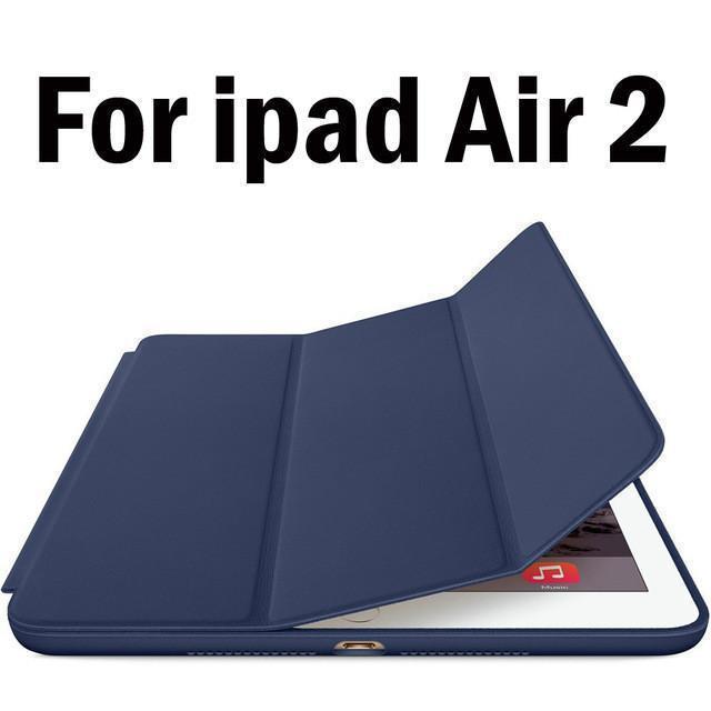 Original 1:1 PU Leather Ultra Thin Slim Smart Case for Ipad air 2 / air 1  ( Ipad 5 6 ) For Ipad Mini 1 2 3 Stand Cover LOGO