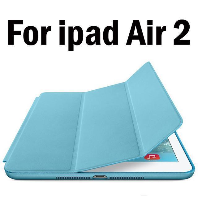 Original 1:1 PU Leather Ultra Thin Slim Smart Case for Ipad air 2 / air 1  ( Ipad 5 6 ) For Ipad Mini 1 2 3 Stand Cover LOGO