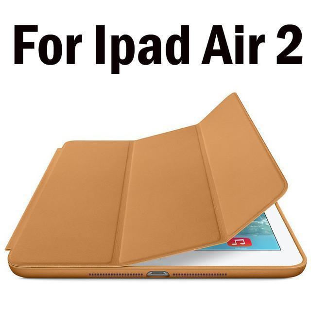 Original 1:1 PU Leather Ultra Thin Slim Smart Case for Ipad air 2 / air 1  ( Ipad 5 6 ) For Ipad Mini 1 2 3 Stand Cover LOGO